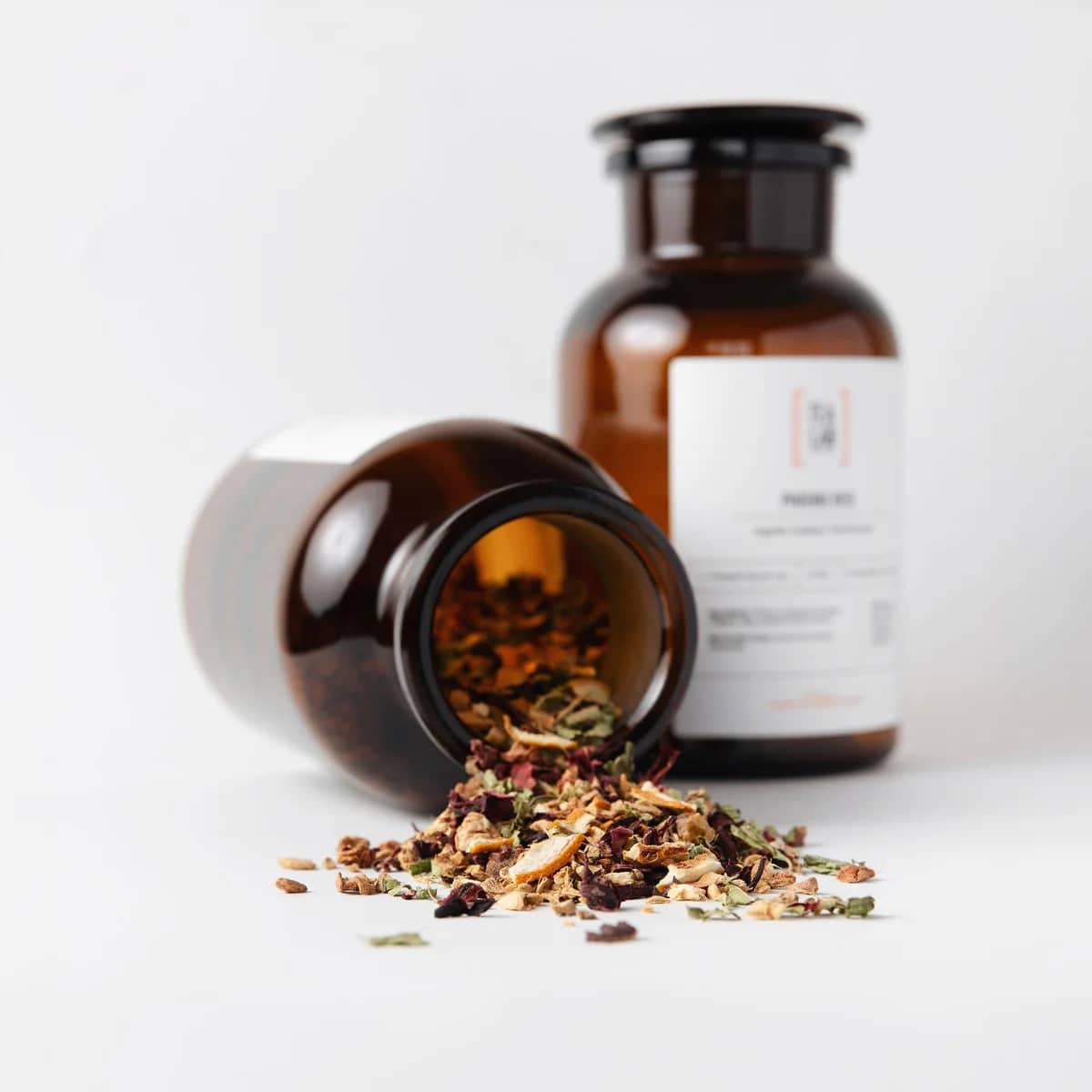 Loose-leaf tea in jars