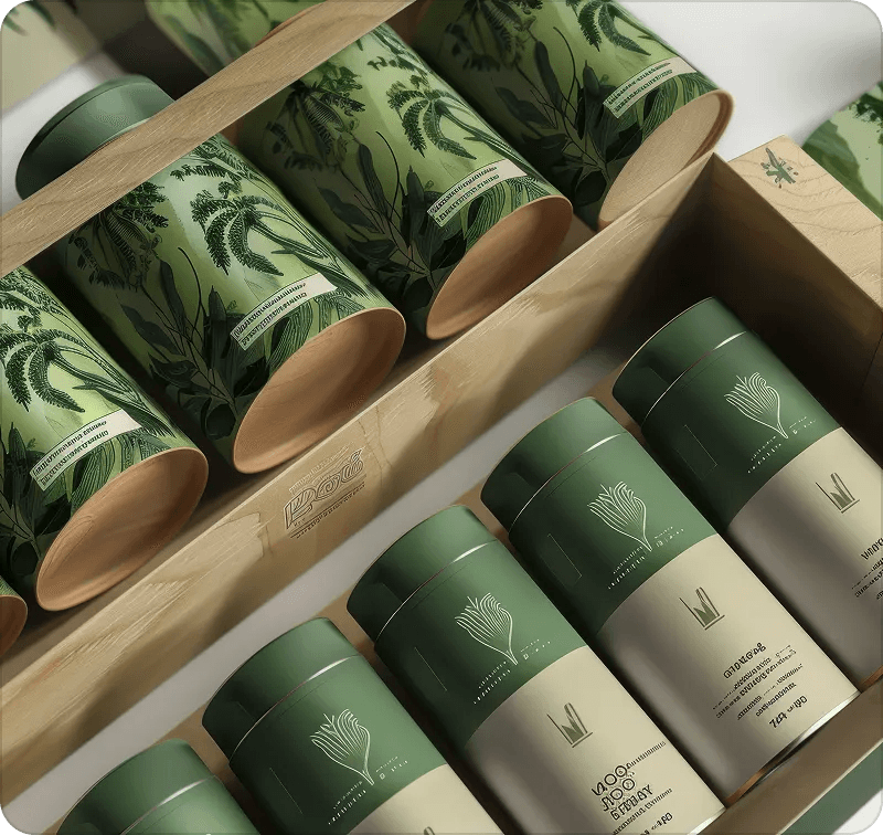 Branded tea pouch packaging